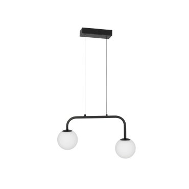 Nova Luce Joline - Pendelleuchte - 35 x 12,5 x 115 cm - 16W LED inkl. - sand schwarz und opal weiß