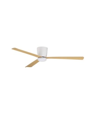 Nova Luce Dell - Deckenventilator mit Fernbedienung und Lichtoption - Ø 121,9 x 18,2 cm - weiß &amp; holzfarben
