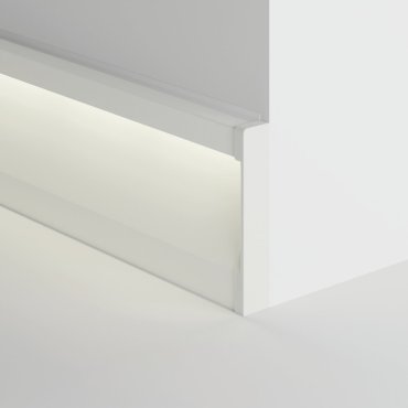 KLUS Olis - Aluminium-Sockelleistenprofil - 1,4 x 8 cm - weiß
