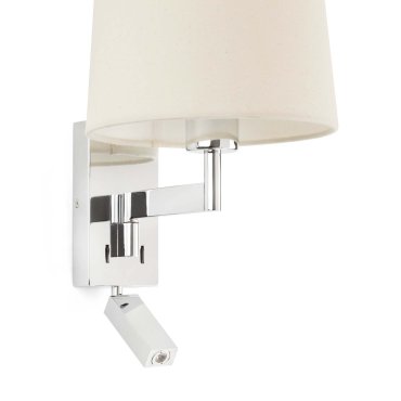 Faro Artis - Wandleuchte mit Schalter - 21,5 x 19 x 16 cm - 1W LED inkl. - beige und chrom