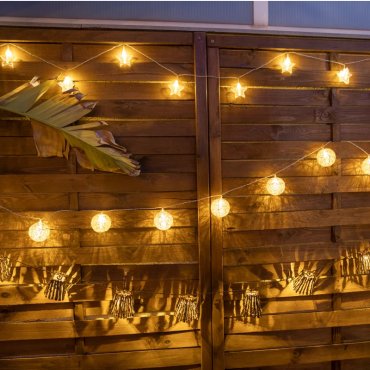 AUSSTELLUNGSSTÜCK - New Garden Bianca - Lichtergirlande - 4,5 m Girlande, davon 1,5 m Schnur - inkl. 16 LED-Birnen - transparent - 2700K