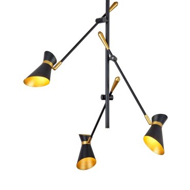 Searchlight Diablo - Deckenleuchte - 65 x 55 x 69 cm - 3 x 4W LED inkl. - schwarz matt und gold glänzend