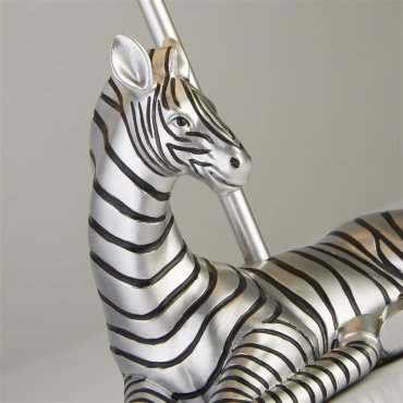 Searchlight Zebra - Tischleuchte - 20 x 35 cm - silber und grau
