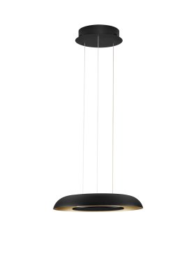 Nova Luce Epos - Hängelampe - Ø 40 x 145 cm - 24W dimmbar LED inkl. - Sand schwarz und gebürstetes gold