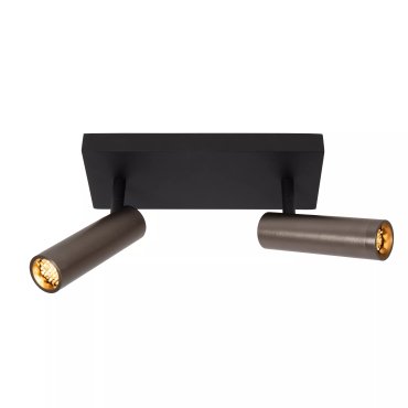 Lucide Grado - Deckenstrahler 2-flammig - 25 x 10 x 23 cm - graues Eisen