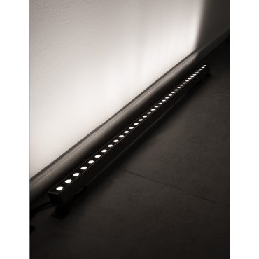 Nova Luce Wandfluter - 100 x 2,5 x 3,5 cm - 15W LED inkl. - IP67 - Nickel satiniert
