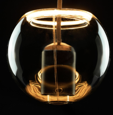 Segula LED-Lampe - Floating Globe Inside - Ø 12,5 x 11,5 cm - E27 - 5,2W dimmbar - 1900K - rauchfarben
