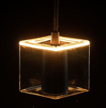 Segula LED-Lampe - Floating Cube Inside - 12,5 x 12,5 x 9 cm - E27 - 4,5W dimmbar - 2200K - transparent