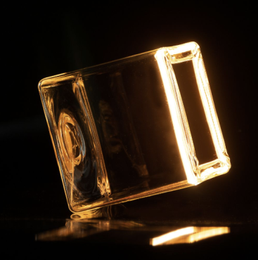Segula LED-Lampe - Schwebender Würfel - 12,5 x 12,5 x 12,5 cm - E27 - 4,5W dimmbar - 2200K - transparent