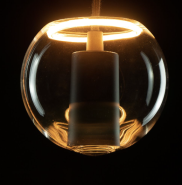 Segula LED-Lampe - Floating Globe Inside - Ø 12,5 x 11,5 cm - E27 - 4,5W dimmbar - 2200K - transparent