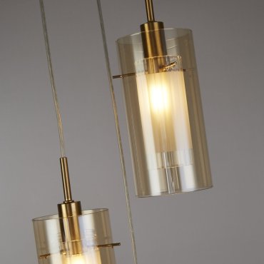 Searchlight Duo III - Hängeleuchte - Ø 26 x 120 cm - Bronze und Champagner