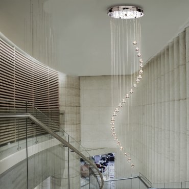 Searchlight Hallway - Hängeleuchte - Ø 30 x 180 cm - Chrom und transparent