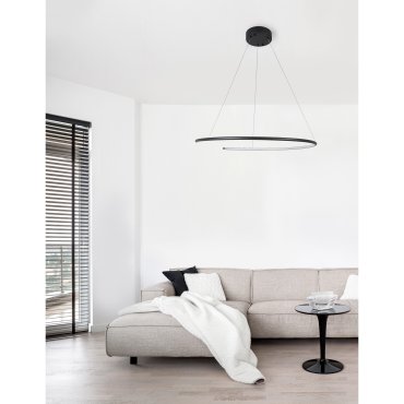 Nova Luce Breda - Pendelleuchte - Ø 70 x 200 cm - 30W LED inkl. - Sand schwarz