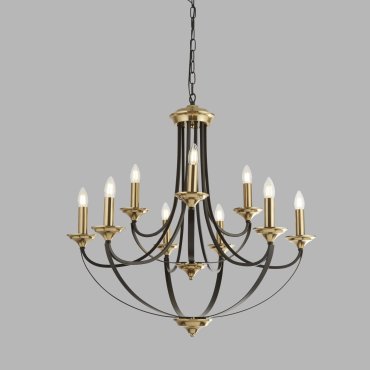 Searchlight Belfry - Kronleuchter - Ø 78 x 200 cm - Bronze und Braun
