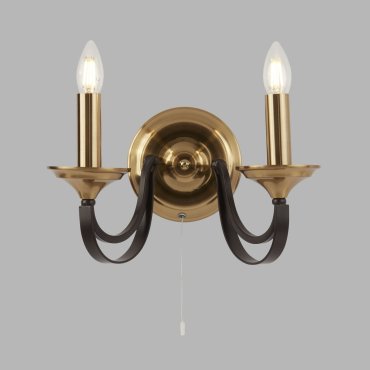 Searchlight Belfry - Wandleuchte mit Zugschalter - 33 x 21 cm - dunkel bronze
