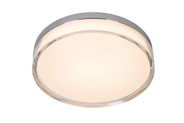 Lucide Plano - Außen-Deckenleuchte - Ø 28 x 5,9 cm - 16W dimmbare LED inkl - IP44 - opal und chrom