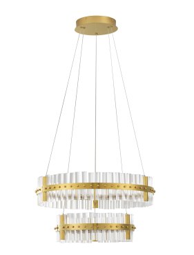 Nova Luce Kezo - Hängelampe - Ø 60 x 140 cm - 67W dimmbar LED inkl. - gold