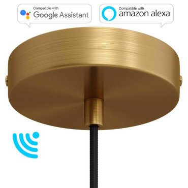 Creative Cables SMART - Deckenrosette mit Wifi-Anschluss - Ø 12 x 2,5 cm - gebürstete Bronze und Bronze-Schnurhalter