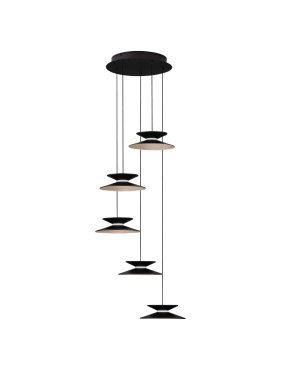 Nova Luce Morfi - Hängelampe - Ø 42 x 161 cm - 25W dimmbar LED inkl. - sand schwarz und Gold