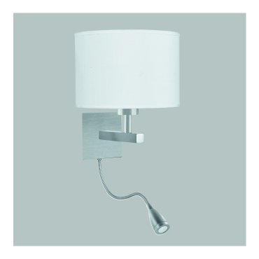 Searchlight Wall - Wandleuchte mit Doppelschalter - 20 x 25 cm - 1W LED inkl. - satiniert silber