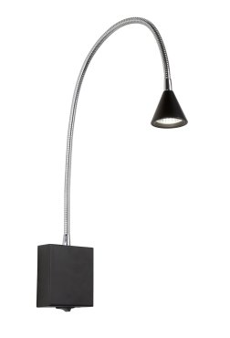 Lucide Buddy - Wandleuchte - 8 x 8 x 60 cm - 3W LED inkl - schwarz