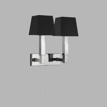 Searchlight Buckingham - Wandleuchte mit Zugschalter - 23 x 21 cm - schwarz