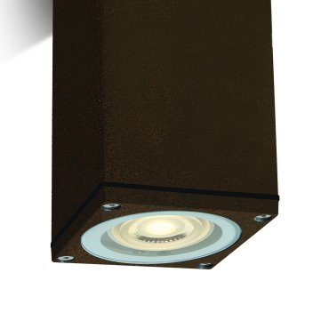 ONE Light GU10 Outdoor Cubes - Aufbaustrahler - 6,3 x 6,3 x 13,5 cm - IP54 - rostbraun