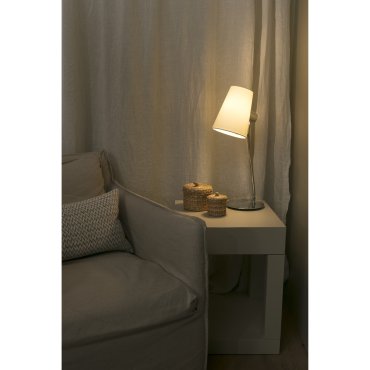 Faro Lupe - Tischleuchte - Ø 25 x 53 cm - beige und chrom