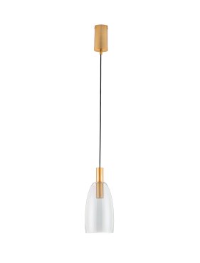 Nova Luce Imatia - Hängelampe - Ø 14,5 x 215 cm - 7W LED inkl. - messing gold und rauchglas