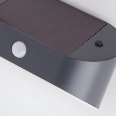 Searchlight Ella - Außenwandleuchte mit Solarsensor - 17 x 9,5 cm - 1,2W LED inkl. - IP44 - anthrazit