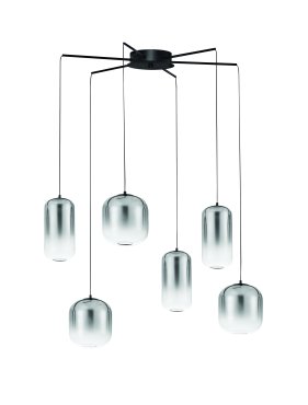 Nova Luce Aelia - Hängelampe - Ø 72 x 145 cm - 25W LED inkl. - matt schwarz und rauchgrau