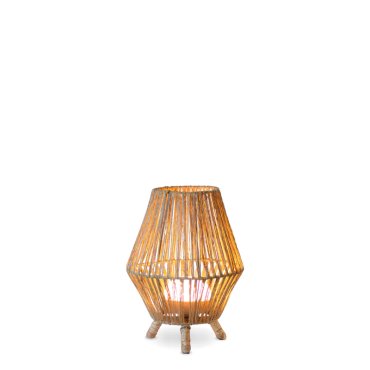 New Garden Sisine - Tischleuchte mit wiederaufladbarem Leuchtmittel und Fernbedienung - Ø 25,5 x 32,5 cm - 9W dimmbare LED inkl - IP54 - braun