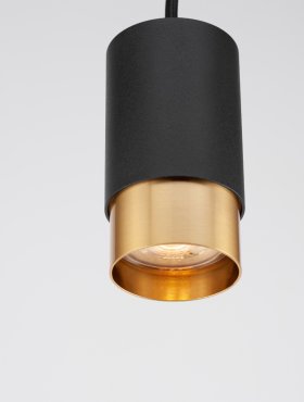 Nova Luce Pogno Mini - Pendelleuchte - Ø 5,9 x 150 cm - gold und schwarz