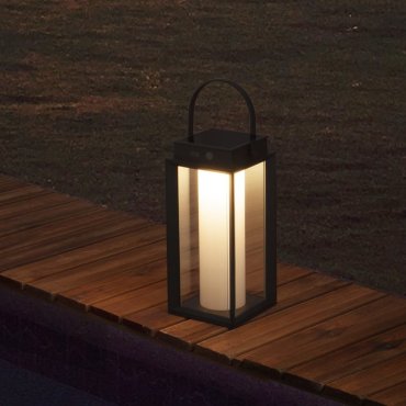 Nova Luce Verhal - tragbare Solar-Tischleuchte mit USB-Anschluss - 16 x 47,5 x 16 cm - 2W dimmbare LED inkl. -  IP54 - dunkel anthrazit