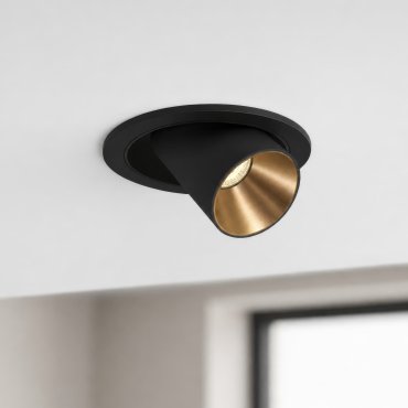 ONE Light Recessed COB - Einbauspot mit 3 Reflektoren inklusive - Ø 136 mm - Einbaumaß Ø 120 mm - 12W dimmbare LED inkl. - schwarz
