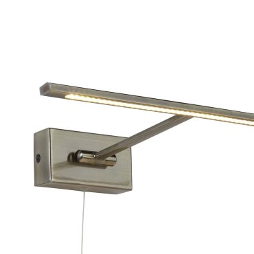 Searchlight LED Picture Lights - Wandleuchte mit Zugschalter - 34 x 5 cm - 8W LED inkl. - Messing antik