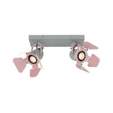 Lucide Picto - Aufbaustrahler 2L - 30 x 12,5 x 16 cm - rosa und grau