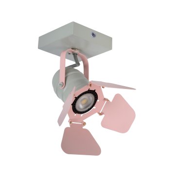 Lucide Picto - Aufbaustrahler 1L - 16 x 12,5 x 16 cm - rosa und grau