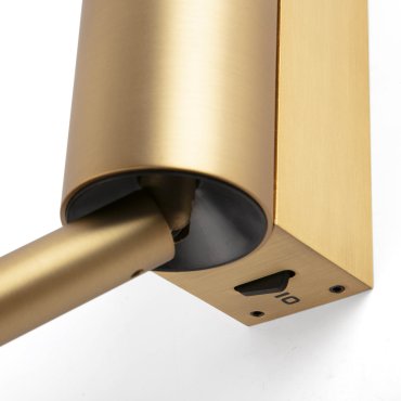 Faro Dante – Wandleuchte mit Leselampe – 24 x 5 x 8 cm – 5W+3W LED inkl. – gold