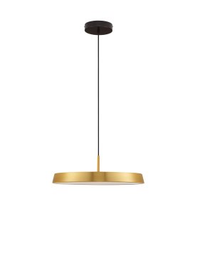 Nova Luce Vetro - Hängelampe - Ø 50 x 130 cm - 37W LED inkl. - Gold satiniert und schwarz