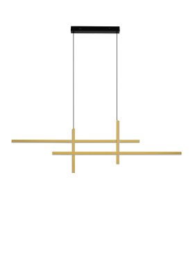 Nova Luce Antama - Hängelampe - 120 x 150 x 5 cm - 43W dimmbar LED inkl. - sand schwarz und gold