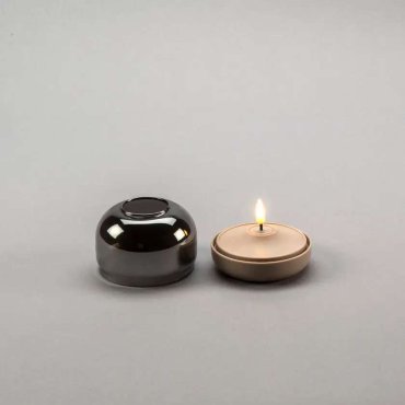 Konstsmide - dekorative batteriebetriebene Kerze - Ø 8,5 x 7,5 cm - Beige