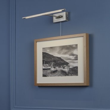 Searchlight LED Picture Lights - Wandleuchte mit Zugschalter - 34 x 5,8 cm - 8W LED inkl - Chrom