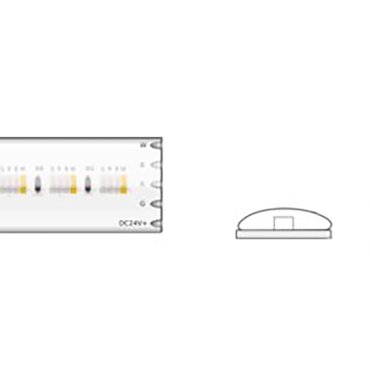 Klus LED-Streifen - 1cm breit, 500cm lang - 24Vdc - 15.3W LED pro Meter - 384 LEDs pro Meter - IP65 - RGB+W