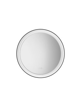 Nova Luce Ural - Spiegel mit Beleuchtung - Ø 60 x 3,5 cm - 20W LED inkl. - IP44 - sand schwarz und weiß