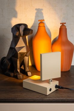 ETH Jake Cube - tischleuchte - 8 x 12 x 15 cm - 3-stufig dimmbar - 10W LED inkl. - sand