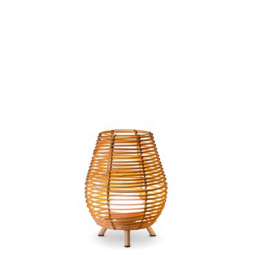 New Garden Bossa 30 - Tischleuchte mit tragbarem, wiederaufladbarem Leuchtmittel und Fernbedienung - Ø 22,5 x 32,5cm - 9W LED inkl. - IP54 - Rattan