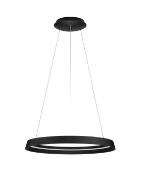 Nova Luce Ormi - Hängelampe - Ø 60 x 150 cm - 52W dimmbar LED inkl. - Sand schwarz
