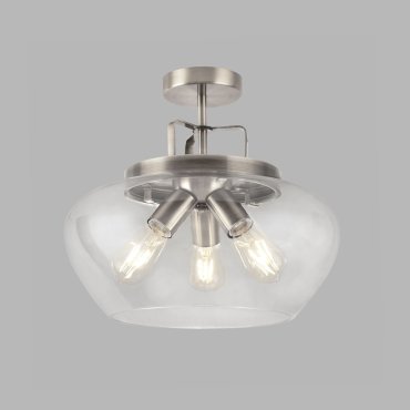 Searchlight Boule - Deckenleuchte - Ø 40 x 36 cm - satiniert silber