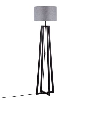 Nova Luce Artis - Stehleuchte - Ø 46 x 165 cm - grau und schwarz Holz